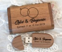 coffret clé usb bois gravé personnalisé