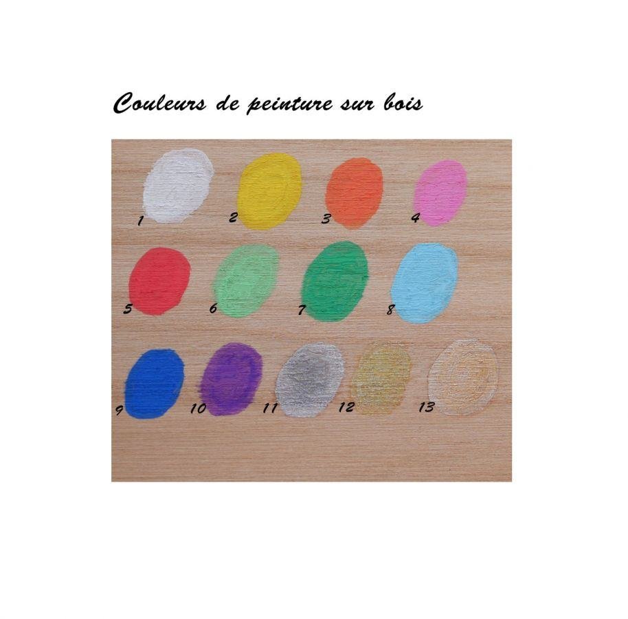 Boutons de manchette bois aux coeurs peints