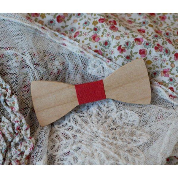 Broche mini noeud pap en bois à personnaliser