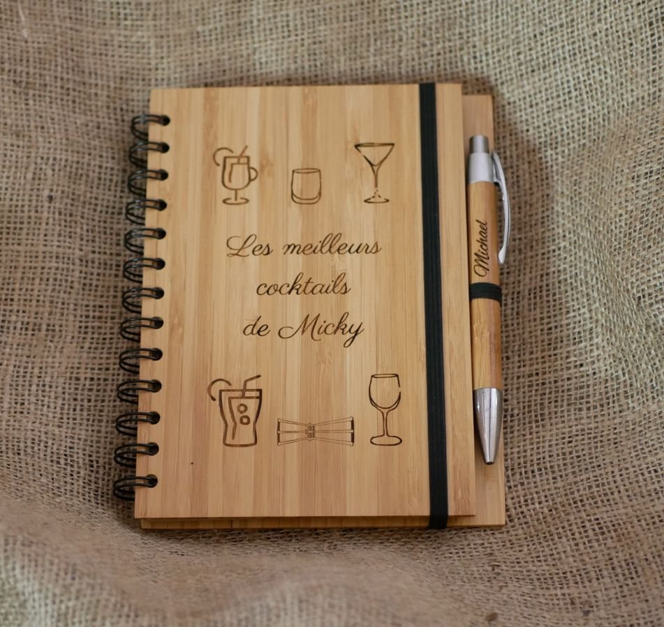 Carnet de recette en bois à compléter – Millus Design