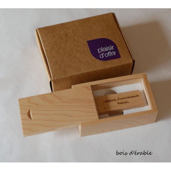 Clé Usb 3.0 32Go dans un coffret érable à personnaliser