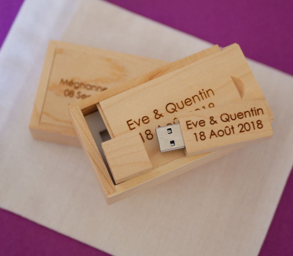 Clé Usb 16 Go dans coffret érable à personnaliser