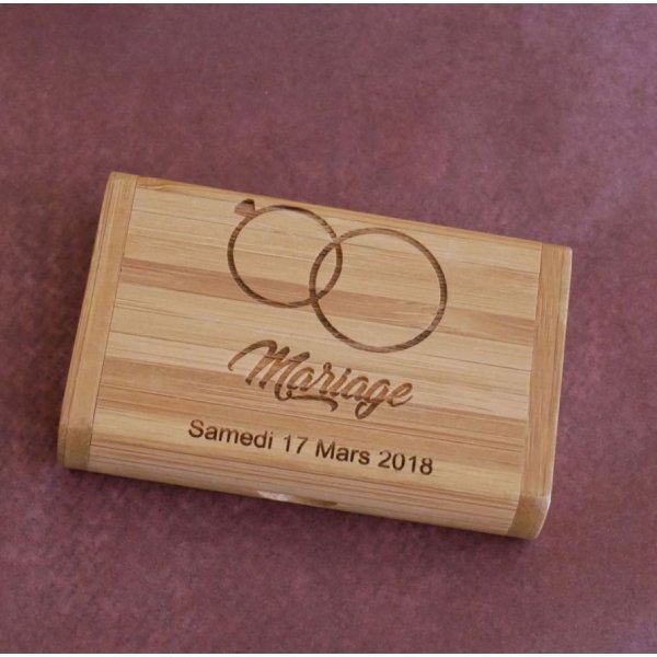 Clé Usb 32 Go 2.0 bois bambou dans coffret à personnaliser