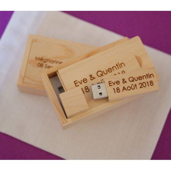 Clé Usb 3.0 32Go dans un coffret érable à personnaliser