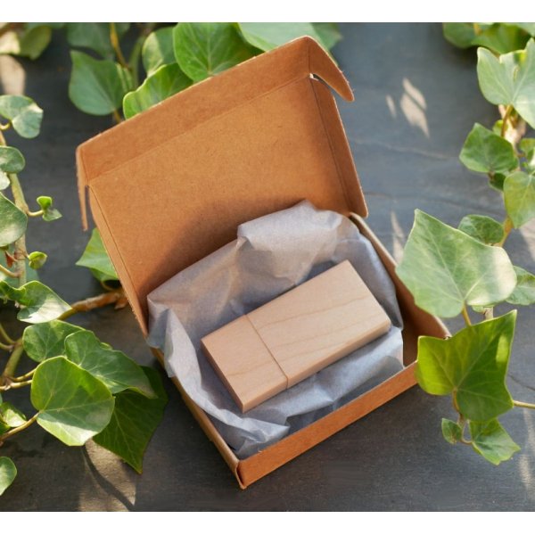 Clé USB en bois 32 Go rectangulaire à personnaliser par gravure