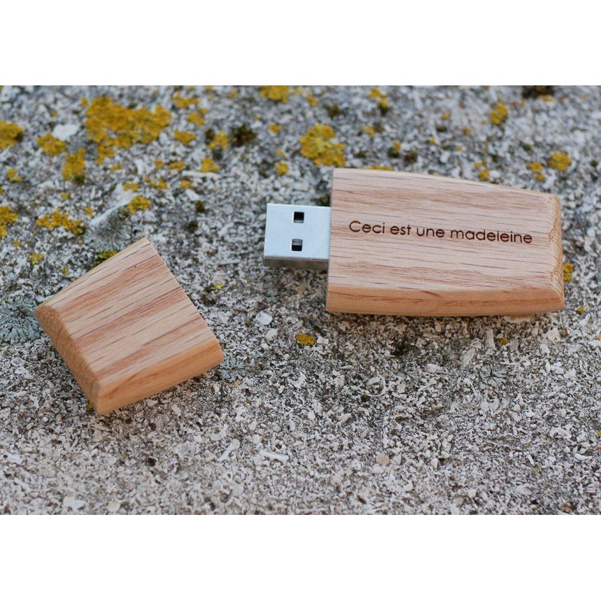 Clé USB en bois  à personnaliser par gravure