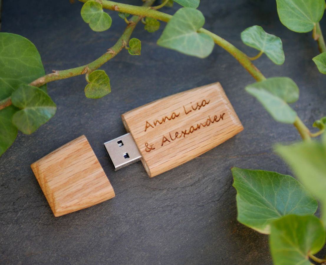 Clé USB en bois  à personnaliser par gravure