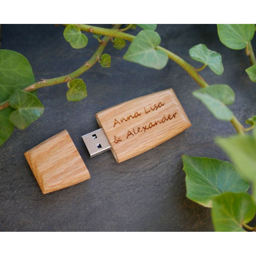 Clé USB en bois  à personnaliser par gravure