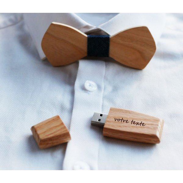 Clé USB en bois  à personnaliser par gravure