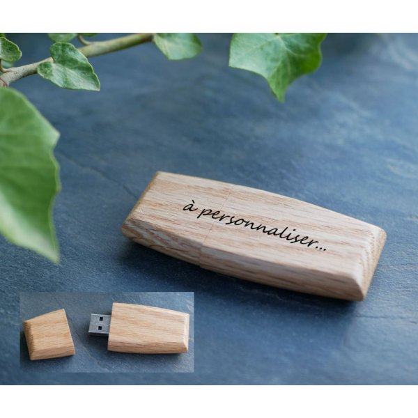Clé USB en bois  à personnaliser par gravure