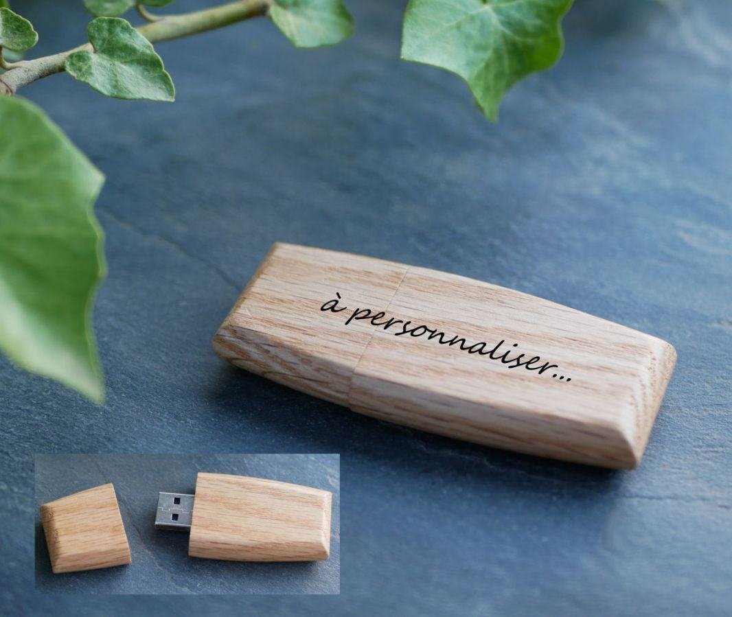 Clé USB en bois  à personnaliser par gravure