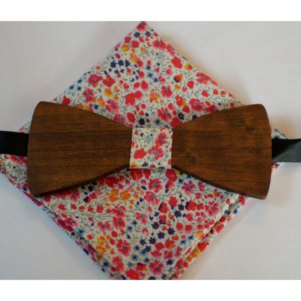 Ensemble Noeud en bois Pochette Liberty Phoebe L16