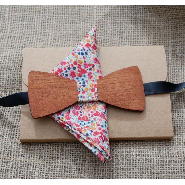 Ensemble Noeud en bois Pochette Liberty Phoebe L16