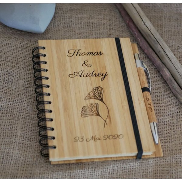 Livre d'or en bois pour mariage ou cérémonie à personnaliser
