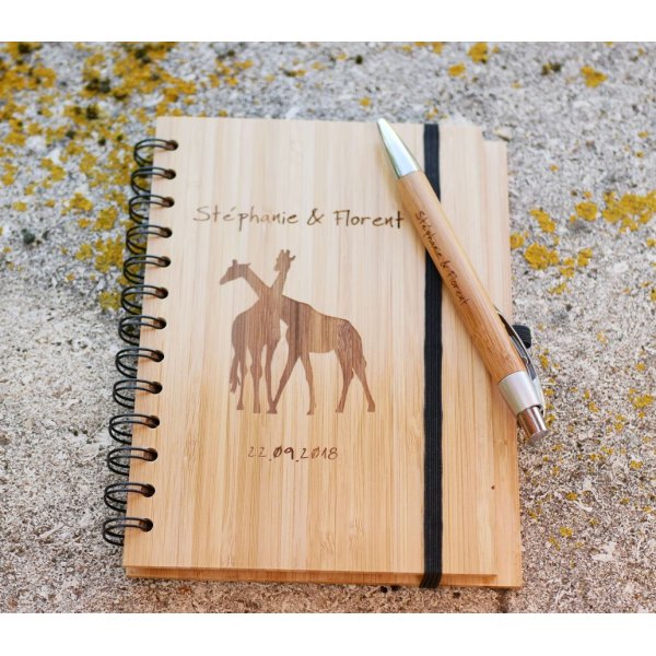 Livre d'or en bois pour mariage ou cérémonie à personnaliser