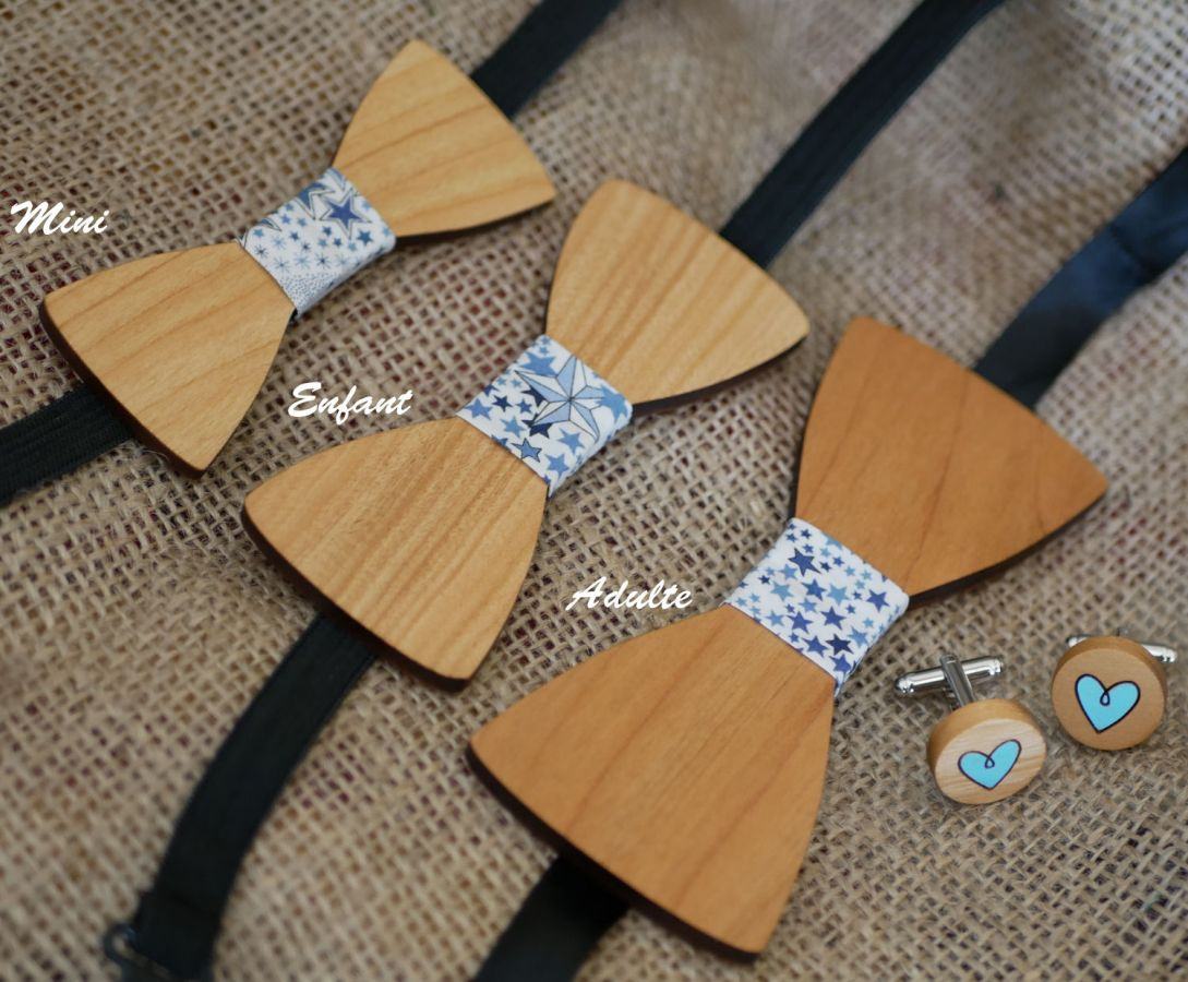 MINI noeud papillon enfant en bois à personnaliser