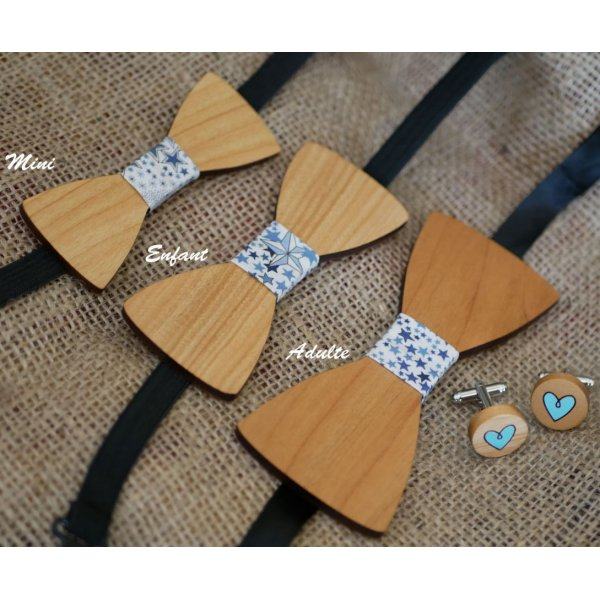 MINI noeud papillon enfant en bois à personnaliser