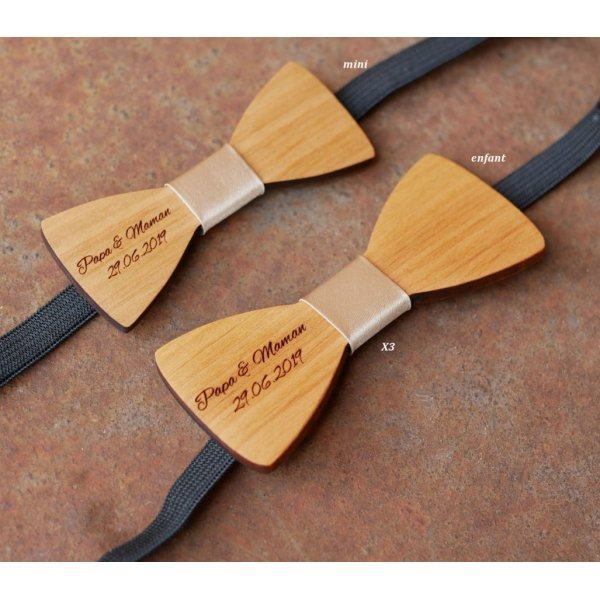 MINI noeud papillon enfant en bois à personnaliser