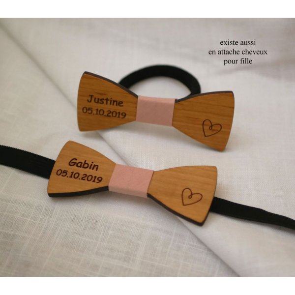 MINI noeud papillon enfant en bois à personnaliser