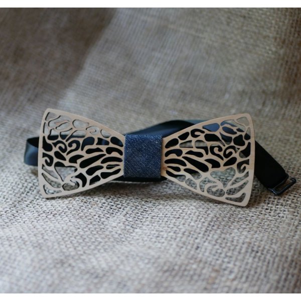 Noeud papillon en bois de dentelle fine à personnaliser