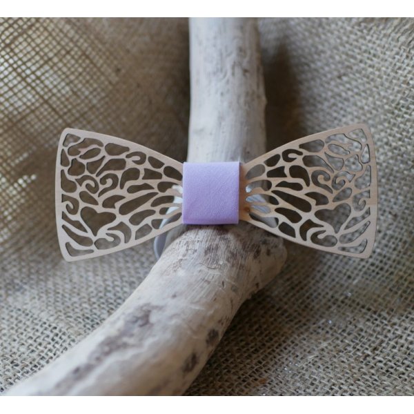 Noeud papillon en bois de dentelle fine à personnaliser