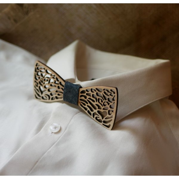 Noeud papillon en bois de dentelle fine à personnaliser