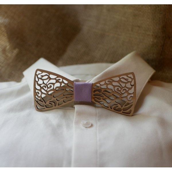 Noeud papillon en bois de dentelle fine à personnaliser