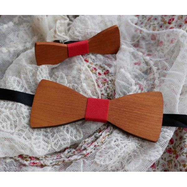 Noeud papillon en bois Merisier à personnaliser fabriqué en France