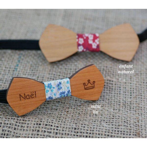Noeud papillon en bois Mini "le rablé" pour enfant à personnaliser