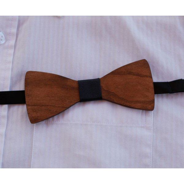 Noeud papillon en bois noyer à personnaliser fabriqué en France