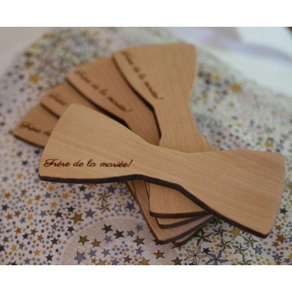 Noeud papillon en bois nu &agrave; monter soi-m&ecirc;me