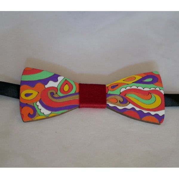 Noeud papillon en bois peint Hippie chic