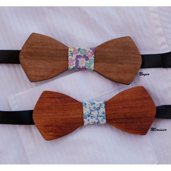 Noeud papillon homme en bois français  "le rablé" de petite taille et personnalisable