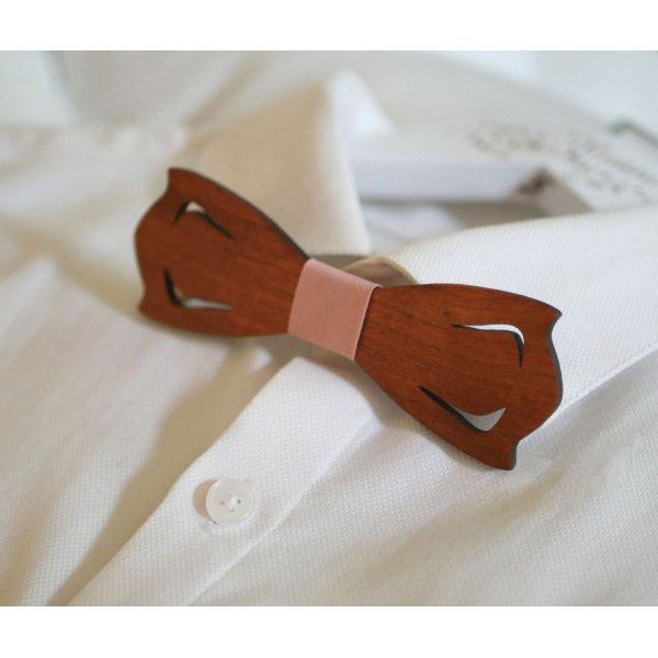 Noeud papillon en bois ruban en trompe l'oeil &agrave; personnaliser