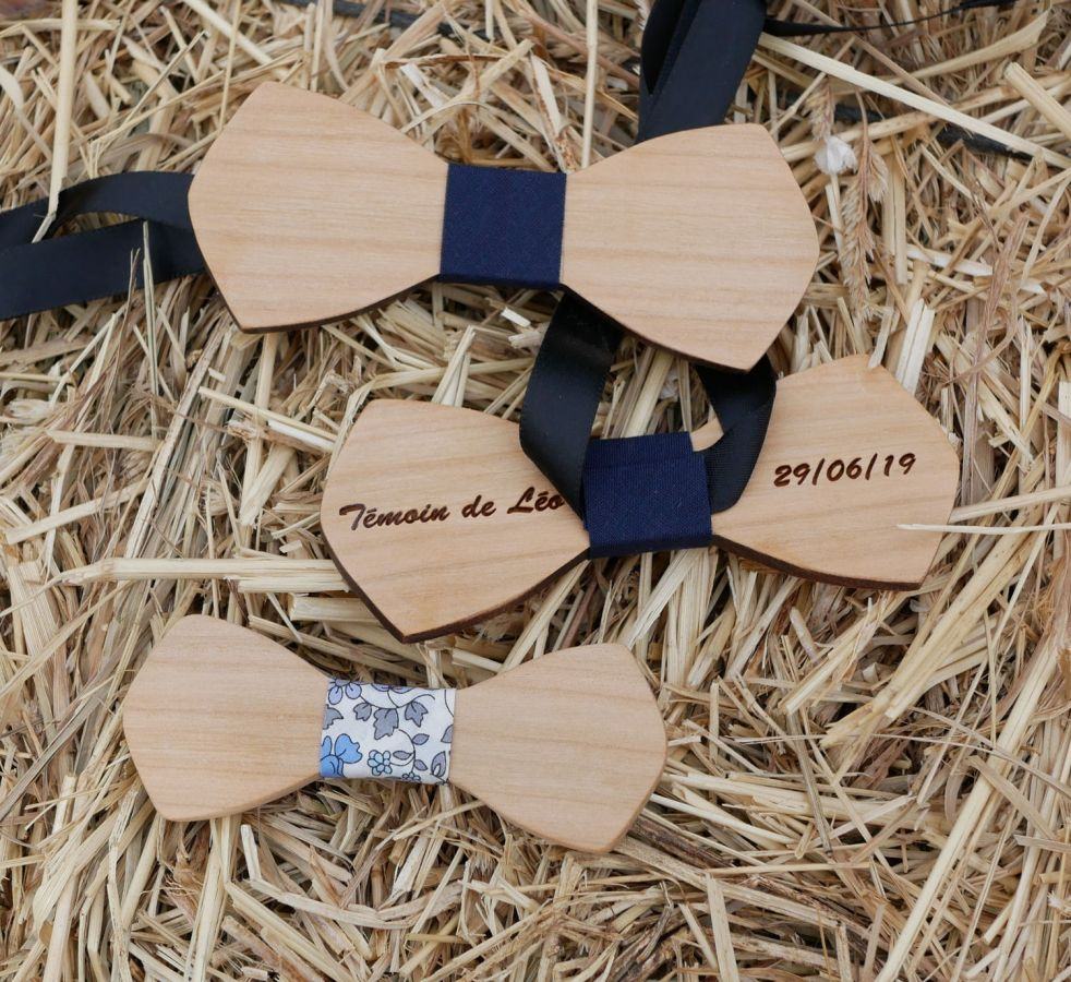 Noeud papillon en bois Mini "le rablé" pour enfant à personnaliser