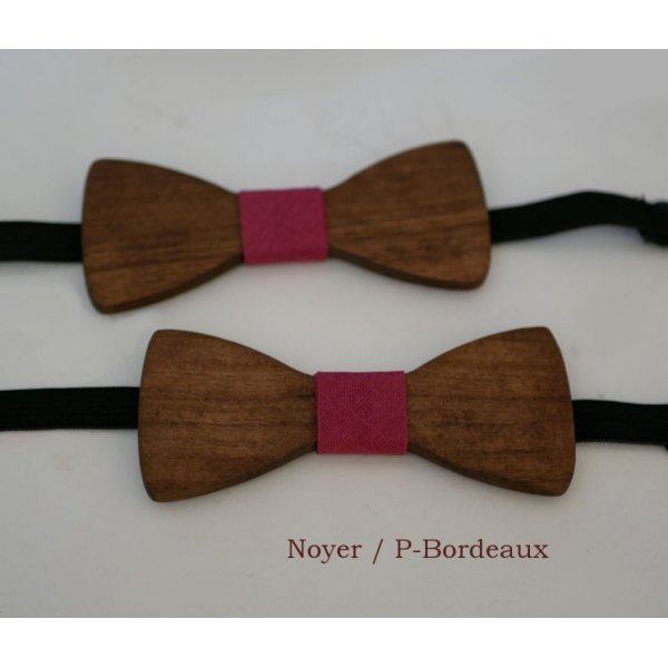 Noeud papillon enfant en bois noyer à personnaliser