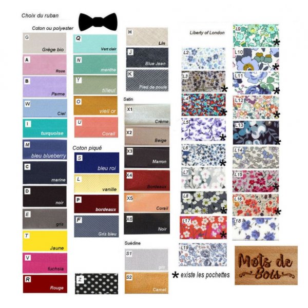Noeud papillon enfant en bois gravé de fleurs à personnaliser assorti au modèle homme