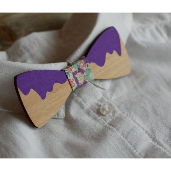 Noeud papillon enfant en bois bicolore à personnaliser