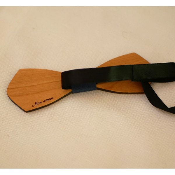 Noeud papillon homme en bois français  "le rablé long" personnalisable