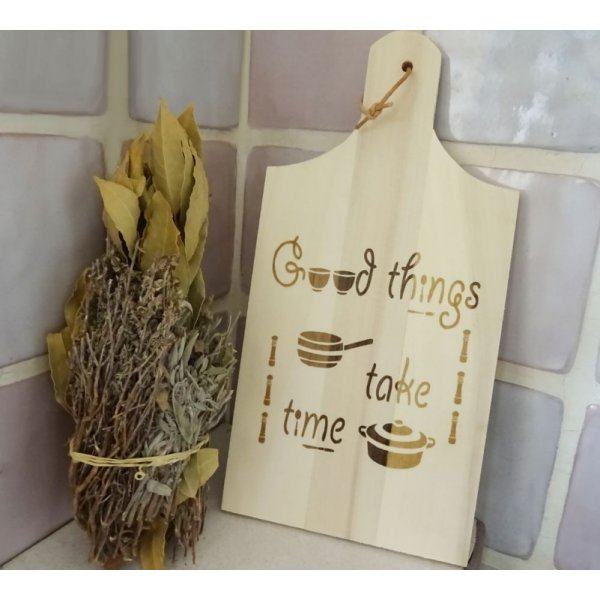 Planche &agrave; d&eacute;couper en bois cuisine grav&eacute;e