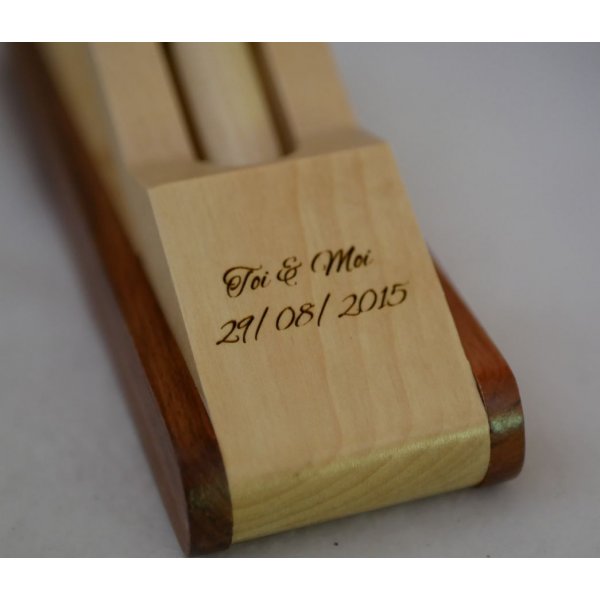 Plumier Stylo bois gravés dans coffret à personnaliser 