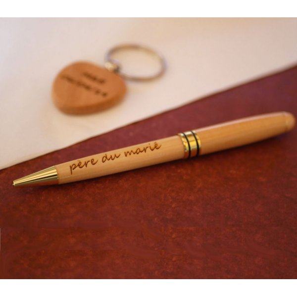 Stylo bois clair gravé à personnaliser