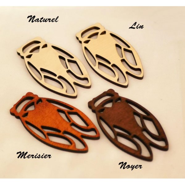 4 Sous verres en bois Cigales en bois à personnaliser