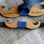 Noeud papillon Mini Moustaches en bois à personnaliser fabriqué en France