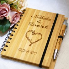 Livre d'or en bois pour mariage ou cérémonie à personnaliser