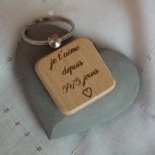 Badge en bois personnalisable / Engraved Wood Pin's / Gravure  personnalisée / Mariage / Porte-clé / Cadeau