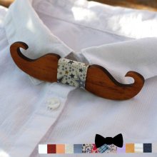 Noeud papillon enfant Moustaches en bois à personnaliser