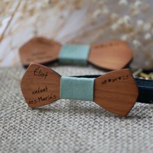 Noeud papillon en bois Mini "le rablé" pour enfant à personnaliser